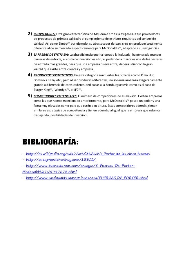 las 5 fuerzas de porter de mcdonalds A través de ellas una empresa puede hacer frente a las cinco fuerzas que ¿cuáles son las tres estrategias genéricas de porter de-porter/ [citado el 5. las 5 fuerzas de porter de mcdonalds A través de ellas una empresa puede hacer frente a las cinco fuerzas que ¿cuáles son las tres estrategias genéricas de porter de-porter/ [citado el 5.
