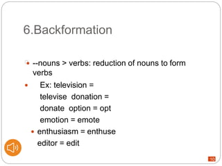 Word Formation process (Linguistics) By Ali Asghar Jatoi | PPT