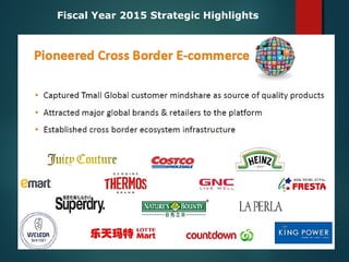Fiscal Year 2015 Strategic Highlights
 