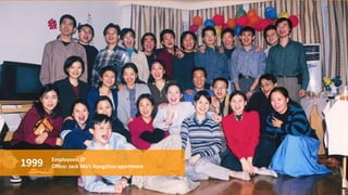 Employees:27
Oﬃce: Jack Ma’s Hangzhou apartment1999
 