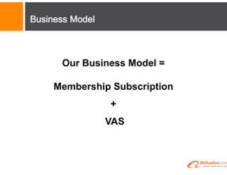 Our Business Model =
Membership Subscription
+
VAS
Business Model
 