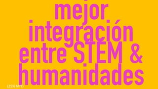 mejor
integración
entre STEM &
humanidades(25% MIT)
 