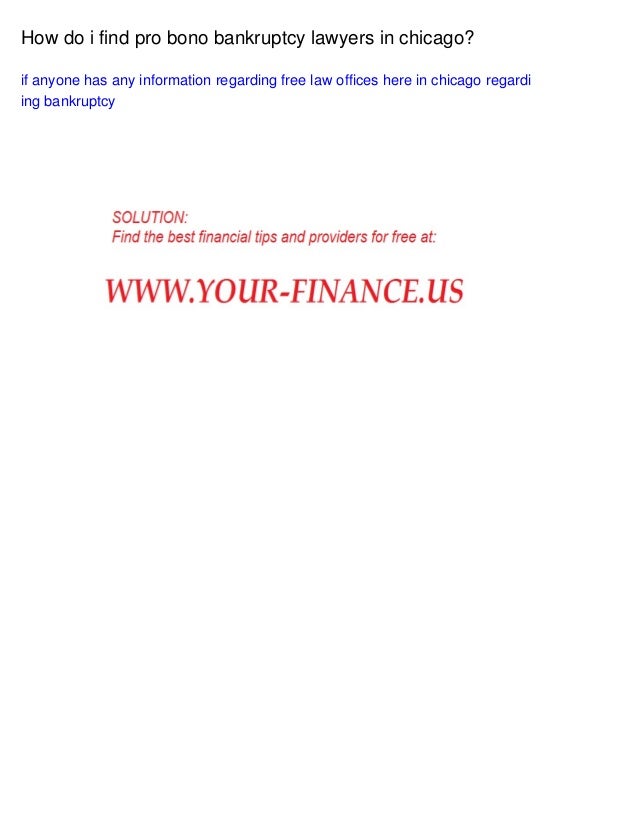 How do i find pro bono bankruptcy lawyers in chicago?