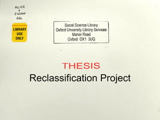 Reclassification Project 