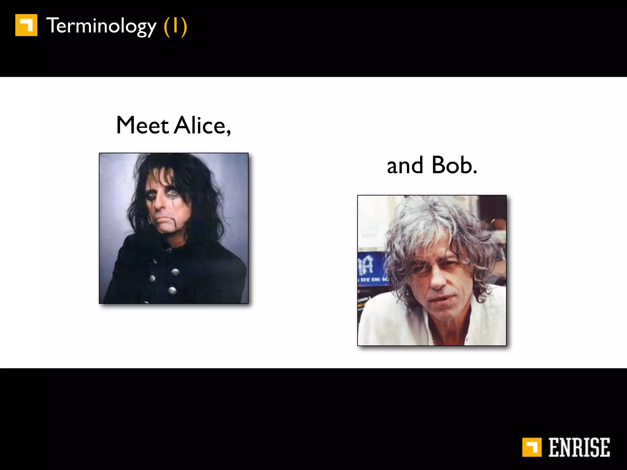 Terminology (1)



       Meet Alice,
                     and Bob.
 