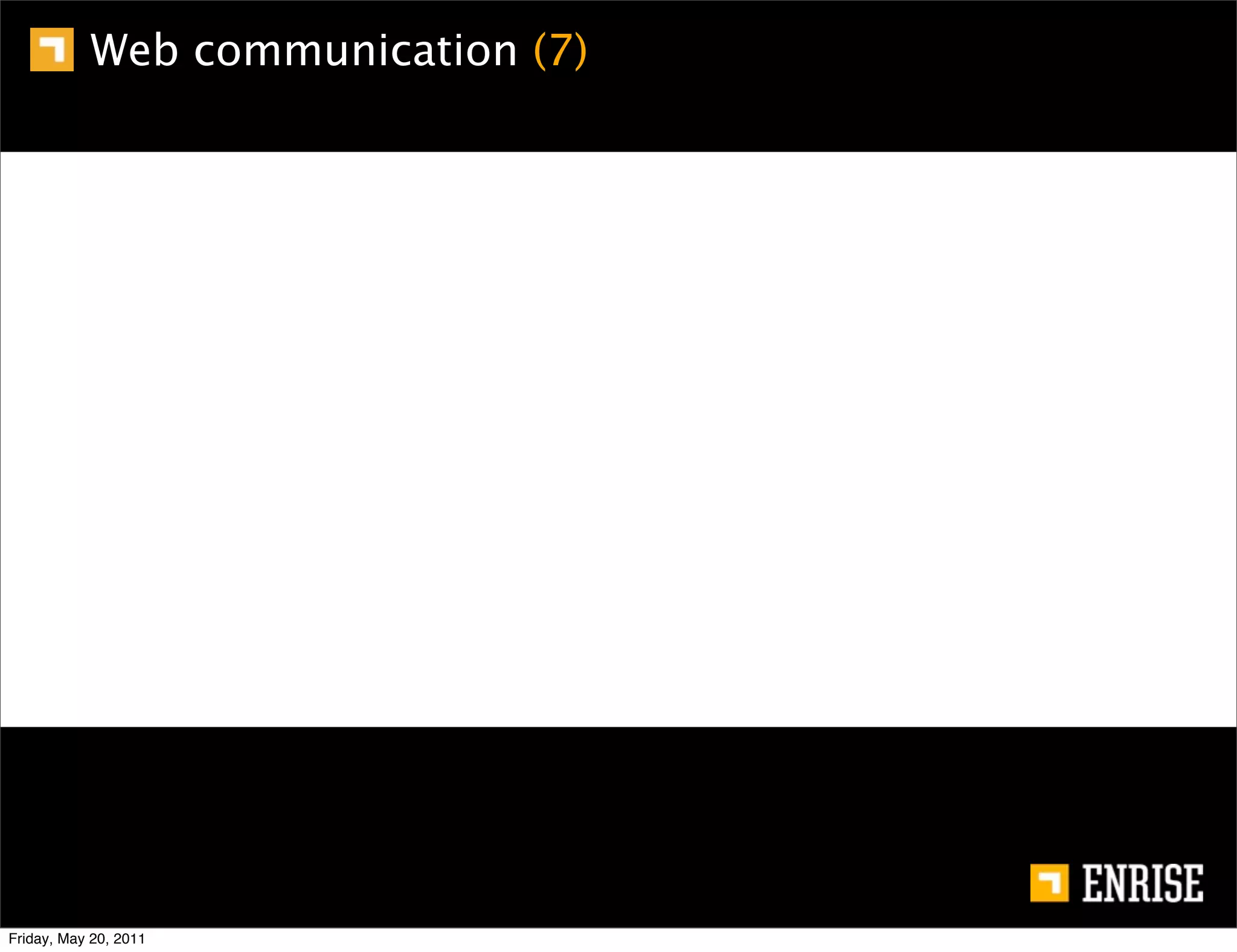 Web communication (7)




Friday, May 20, 2011
 