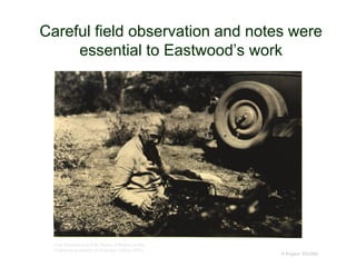 Careful field observation and notes were
essential to Eastwood’s work
© Project SOUND
One Hundred and Fifty Years of Botany at the
California Academy of Sciences (1853–2003)
 