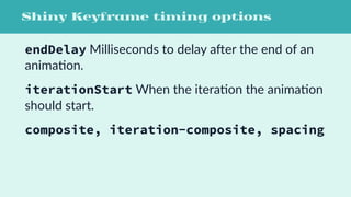 var rabbitDownKeyframes =  
new KeyframeEffect(
whiteRabbit,
[
{ transform: 'translateY(0%)' },
{ transform: 'translateY(100%)' }
],
{
duration: 3000,
fill: 'forwards'
}
);
 