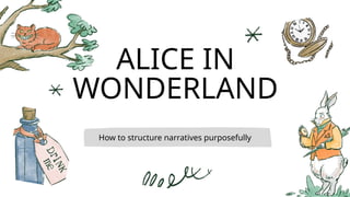 ALICE IN
WONDERLAND
How to structure narratives purposefully
 