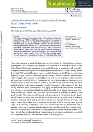 Alice In Wonderland An X-Rated Musical Fantasy | PDF