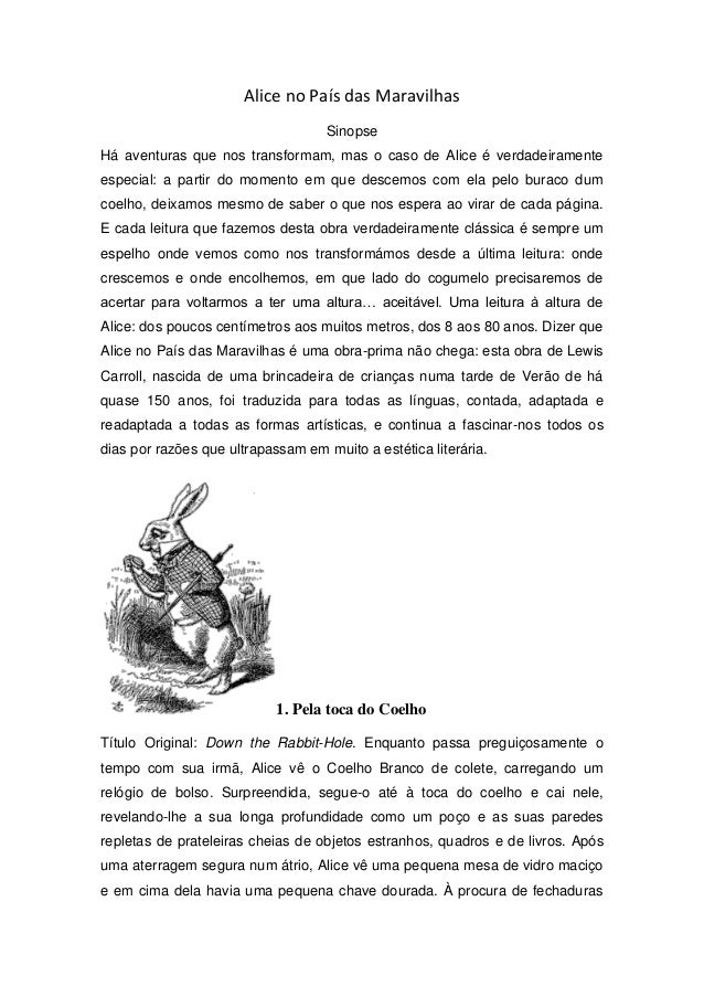 da tela para o livro - Alice no Pa�s das Maravilhas