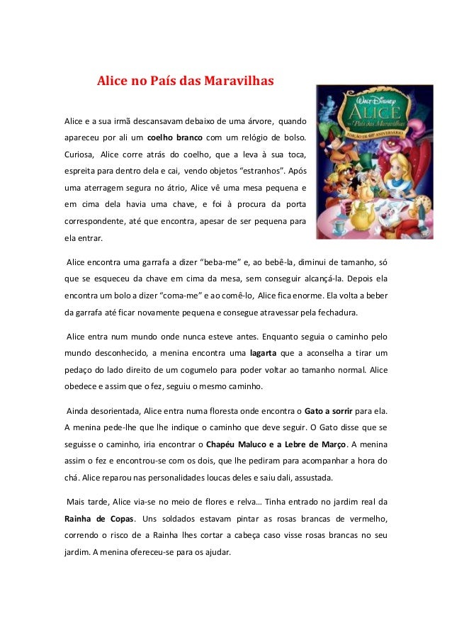 Alice no país das maravilhas resumo (2) Alice no país das maravilhas resumo (2)
