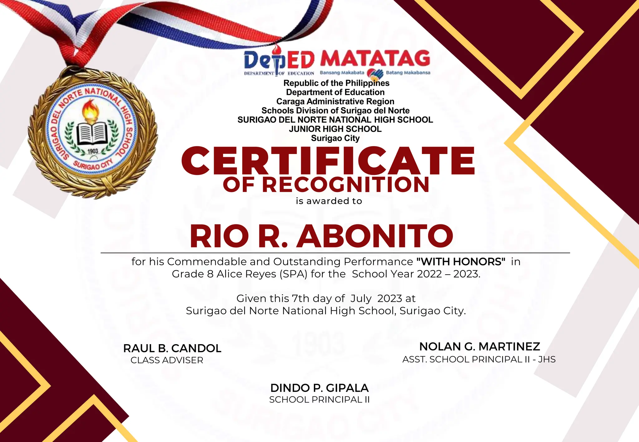 ALICE REYES CERTIFICATE OF RECOGNITION (22-23').pptx