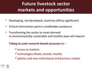 Opportunities for a sustainable and competitive livestock sector in Africa