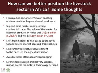 Opportunities for a sustainable and competitive livestock sector in Africa