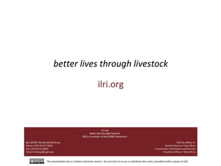Opportunities for a sustainable and competitive livestock sector in Africa