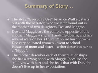 short summary of everyday use by alice walker