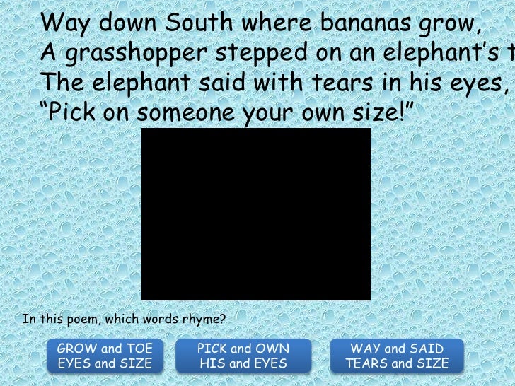 rainy day rhyming words