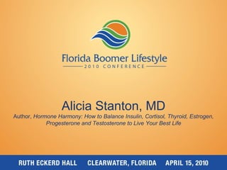 Alicia Stanton, MD Author,  Hormone Harmony: How to Balance Insulin, Cortisol, Thyroid, Estrogen, Progesterone and Testosterone to Live Your Best Life 