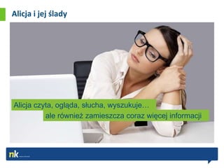 Alicja i jej ślady




Alicja czyta, ogląda, słucha, wyszukuje…
          ale również zamieszcza coraz więcej informacji
 