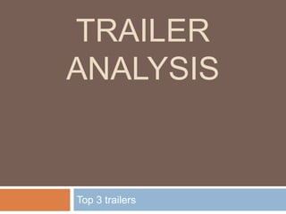 TRAILER
ANALYSIS

Top 3 trailers

 
