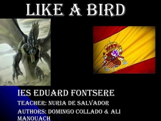 Like a Bird IES EDUARD FONTSERE TEACHER: NURIA DE SALVADOR AUTHORS: Domingo collado & ali manouach A L T A M I R a  c a v e s 