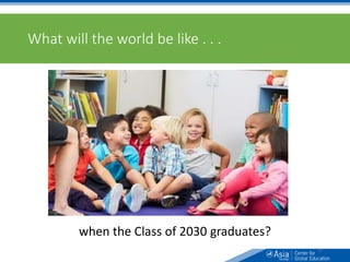 What will the world be like . . .
20
when the Class of 2030 graduates?
 