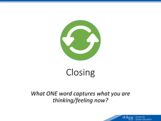 Closing
What ONE word captures what you are
thinking/feeling now?
74
 