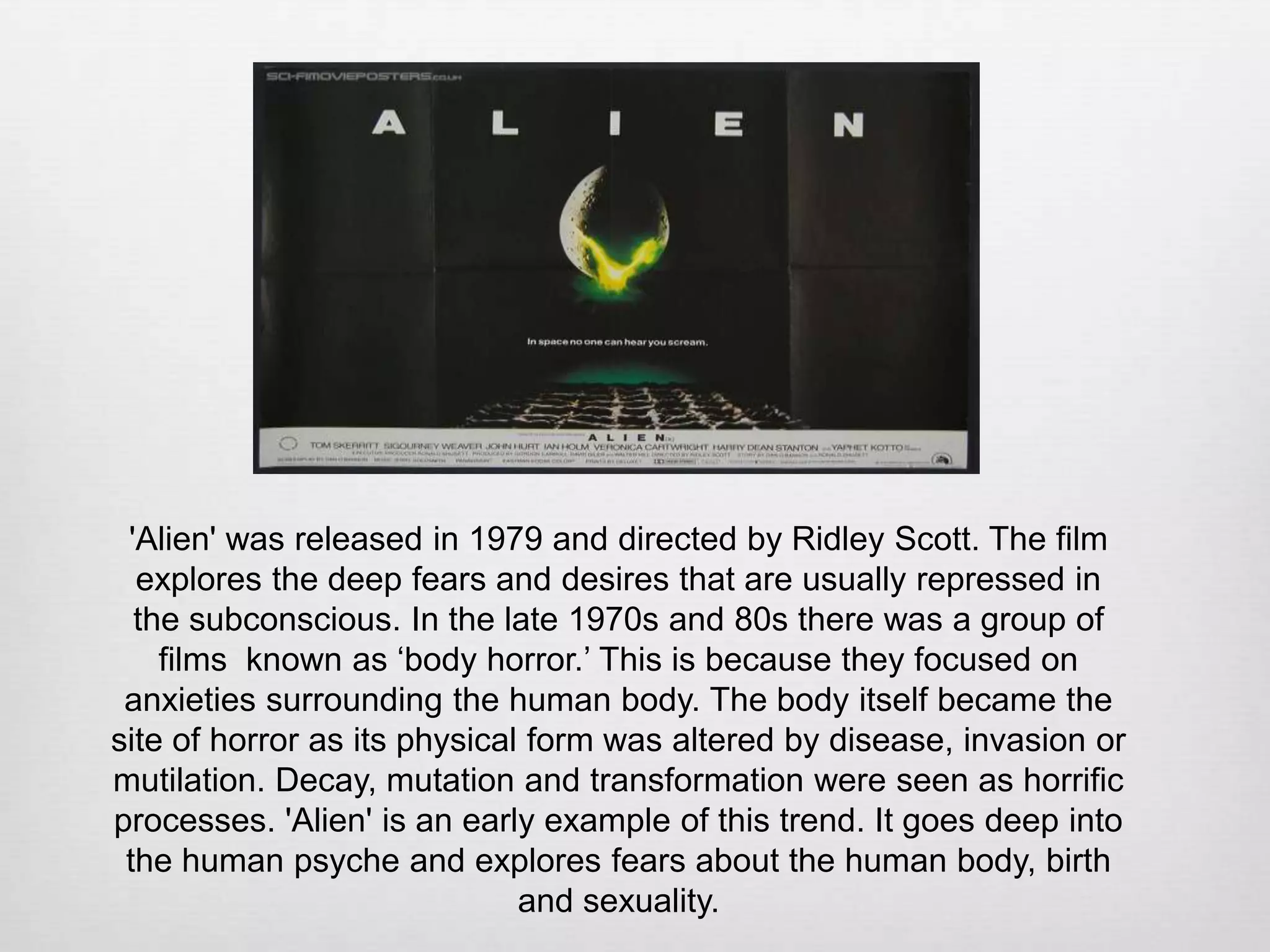 Alien 1979 Film Analysis | PPT