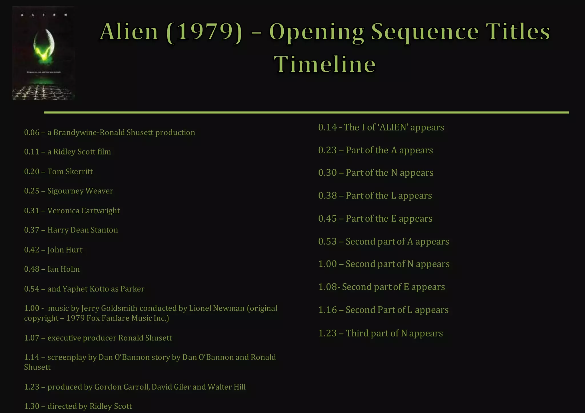 Alien (1979) - Opening Sequence Titles Sequence | DOCX