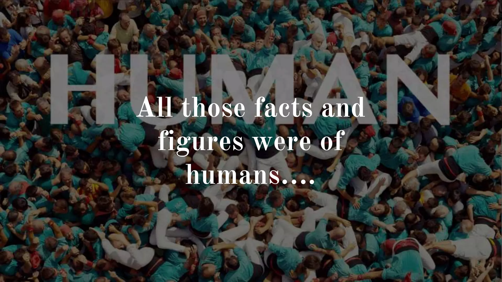 All those facts and
figures were of
humans….
 