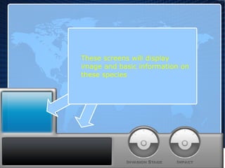 These screens will display image and basic information on these species 
