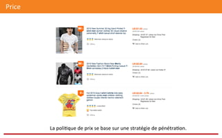 Price	
  
La	
  poli@que	
  de	
  prix	
  se	
  base	
  sur	
  une	
  stratégie	
  de	
  pénétra@on.	
  
 