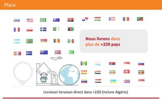 Place	
  
Livraison	
  livraison	
  direct	
  dans	
  +220	
  (inclure	
  Algérie)	
  	
  
 