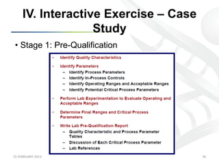 IV. Interactive Exercise – Case
                      Study
 •  Stage 1: Pre-Qualification




25	
  FEBRUARY	
  2013	
                  36	
  
 