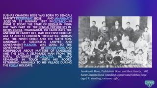 Child Subhas Subhas Chandra Bose -Journey of his life | PPTX