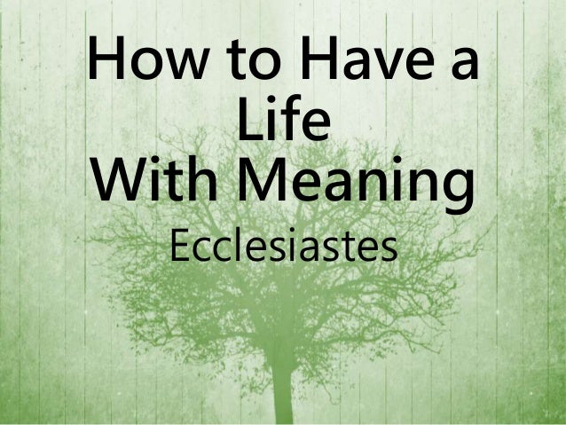 Image result for meaning of ecclesiastes