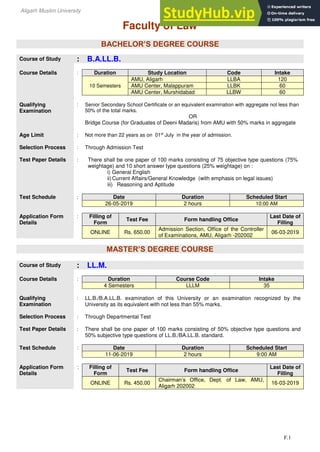 Aligarh Muslim University (AMU) Guide 2019 - 20.Pdf