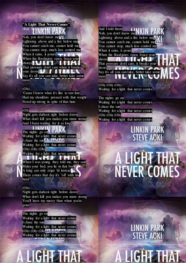 A Light That Never Comes Lyrics