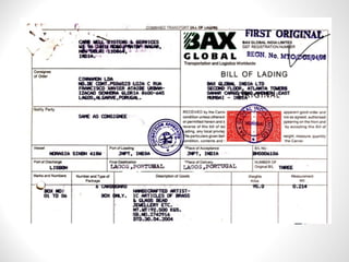 Aligned export documents