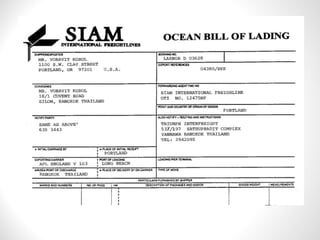 Aligned export documents