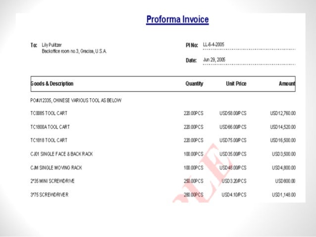 pro forma documents