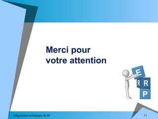 Alignement stratégique du SI 11
Merci pour
votre attention
 