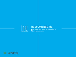 14
RESPONSIBILITIE
SWhat does your team do everyday to
achieve their mission?
 