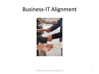 Business-IT Alignment




     © Missing Puzzle Piece Consulting, 2013   7
 