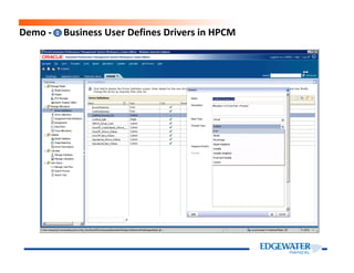 Demo - Business User Defines Drivers in HPCM1
 