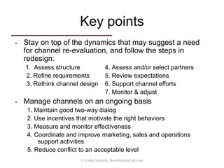Manage conflict between …
Manufacturer and channel
Clarify national account
strategies
Players in the same channel
Define APR and related performance measures
Different channels
“Build fences” through defined-customer
strategies, brand or product differences, etc.
© Linda Gorchels, BrainSnacksCafe.com
 