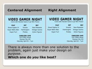 Page Layout Techniques: Alignment | PDF