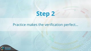 Practice makes the verification perfect…
Step 2
 