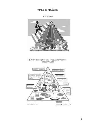 9
TIPOS DE PIRÂMIDE
1. FDA/2005
2. Pirâmide Adaptada para a População Brasileira
PHILIPPI/1999
 